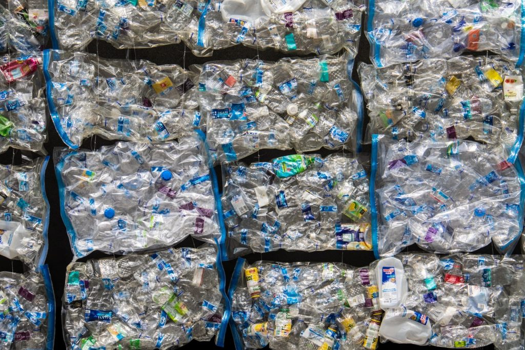 Condensed recycled plastic blocks